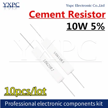 10шт 10 W 5% Резистор Циментов Силово Съпротивление 0,1 ~ 10 До 0,1 R 0,5 R 10R 50R 68R 0.22 0.33 0.5 1 2 5 8 10 15 20 30 100 1K 2K 3K Ома
