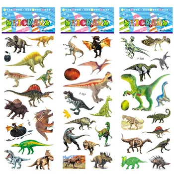 12 листа/комплект 3D стикери с динозавром за деца, играчки, домашен декор на стените, мультяшная мини стикер, scrapbooking, детски бележник, дневник, издател
