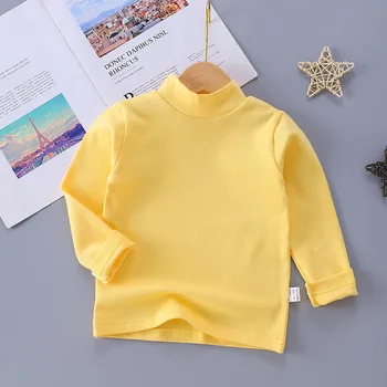 2022 Есен Нова детска Долна риза Корейската версия на Половината Turtlenecks Мъжки и детски Пуловер в чужд стил Универсални Обикновена