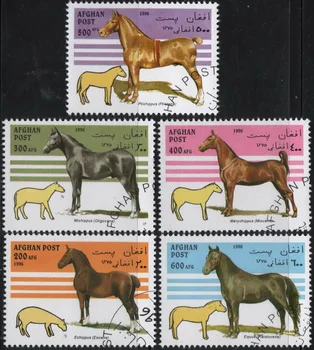 5 бр./компл. Пощенски Марки Afh 1996 Коня са Използвали Пощенски Марки с Маркировка за Колекционери