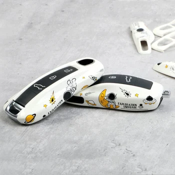ABS Астронавт Automobile Калъф за Ключове Калъф Подходящ за Porsche Macan Panamera 718 Cayenne 911 Кола Ключодържател
