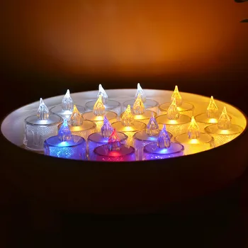 ANNISOUL 24 БР. Електронна Свещ Имитация На Пламък Дистанционно Управление Комплект Свещи С Галванично Покритие Кафяви Стъкло Led Свещ