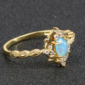 BIJOX STORY винтажное бижу пръстен от сребро 925 проба с опалом, пръстени със скъпоценни камъни за жени, подарък за годишнина от сватбата, размер 6-10