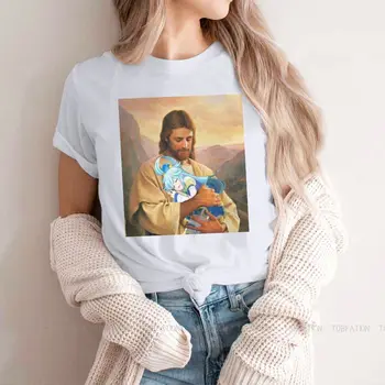 Jesus Обича Aqua Женска тениска KonoSuba God ' s Blessing Darkness Аниме За Момичета Основни Върхове Памучен Дамски Тениска 5XL Модерен Подарък