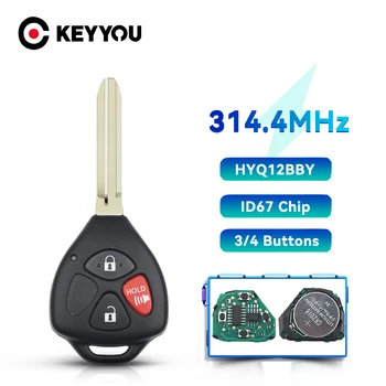 KEYYOU 3 Бутона Smart Remote Кола Ключодържател 314,4 Mhz HYQ12BBY ID67 Чип За Toyota RAV4/Hilux/Camry Авто Дистанционно Управление, Ключ