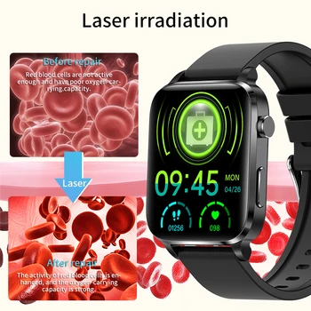 Lige Нов Термометър Смарт Часовници Мъжки Sangao Лазерно Лечение Здраве Сърдечен Ритъм, Кръвно Налягане Спортни Умен Часовник Мониторинг На Сън + Подарък