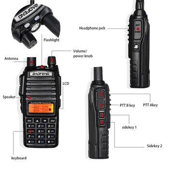 UV-82 Baofeng Преносим FM-Радиоприемник CB Радио Открит Комуникатор Двойна ПР Радиостанция UV82 VHF/UHF Двустранно Радио Далечни разстояния