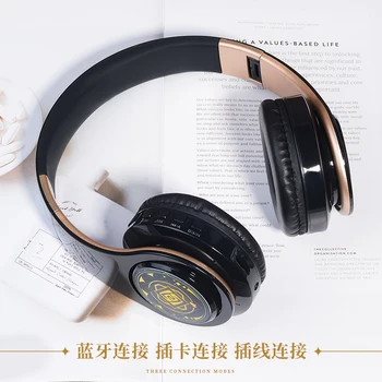 Аниме Genshin Impact Zhongli Модни Безжична Bluetooth Слушалки Удобни Сгъваеми Стерео Слушалки Слот Cosplay Подарък