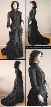 Викториански рокли Викторианска черна рокля за суетата на Бални Рокли, Костюми За Реконструкция на хотел траурное рокля по поръчка