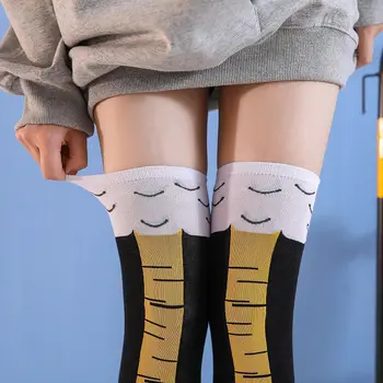 Забавни чорапи с пиле Крака, Женски Забавни Чорапи с пиле Крака, чорапи над коляното, фини Аксесоари за Хелоуин