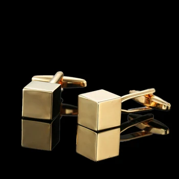 Летни нови висококачествени месингови копчета за Ръкавели от Злато 18 Карата, луксозни, златни копчета за Ръкавели, класически стил, с модерна мъжка френска риза, родословни обици, мъжки подарък