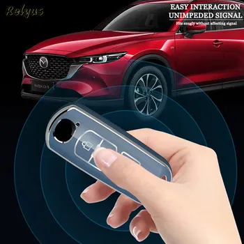 Моден Мек Калъф за smart ключове от TPU, Защитен Калъф за Mazda 2 3 6 Atenza Axela Demio CX-5 CX5 CX-3 CX7 CX-9-2019 без ключ