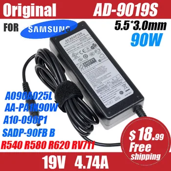 Оригинален AD-9019S 90 W 19 В 4.74 A Ac Адаптер За лаптоп Samsung RV711 R428 R410 R65 R520 R522 R530 R580 R560 R518 R410 R429 зарядно устройство