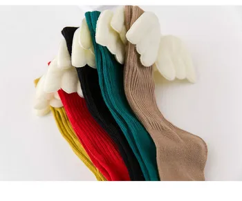 Популярни пролетни детски чорапи, сладко есенно-зимни нови творчески детски чорапи с крила на ангел