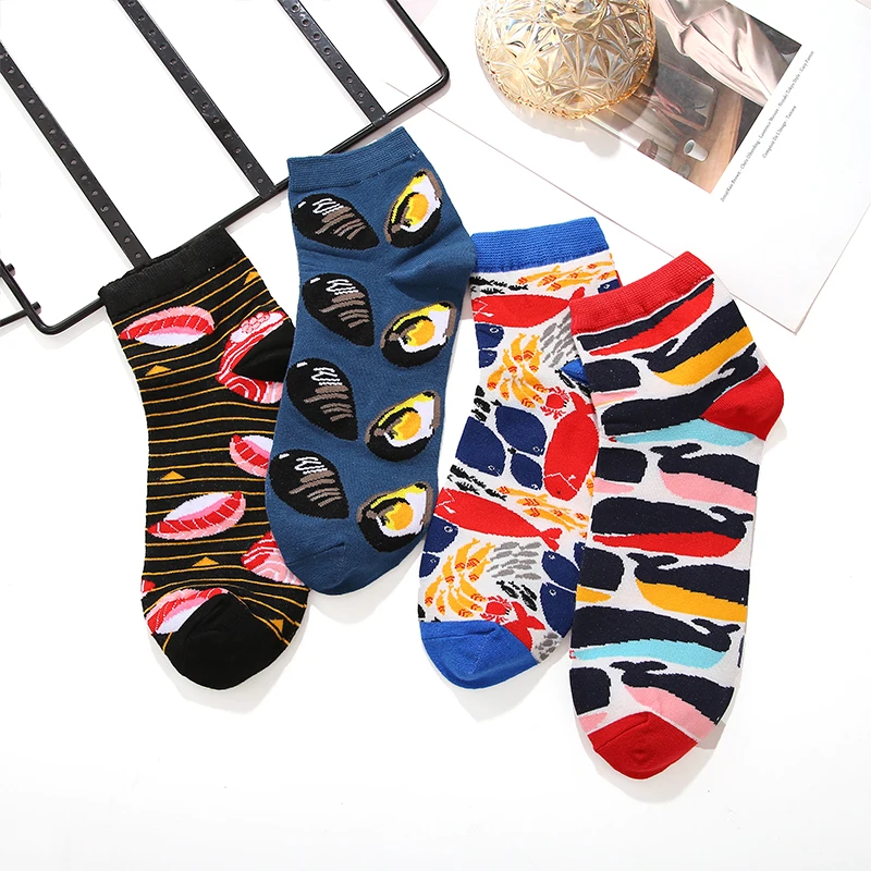 FINETOO, 2 чифта/лот, Цветни Дамски Дълги чорапи-тръба, Дамски Чорапи с Анимационни Принтом Животни, корейски, японски Модни Чорапи с графити за момичета Изображение 0