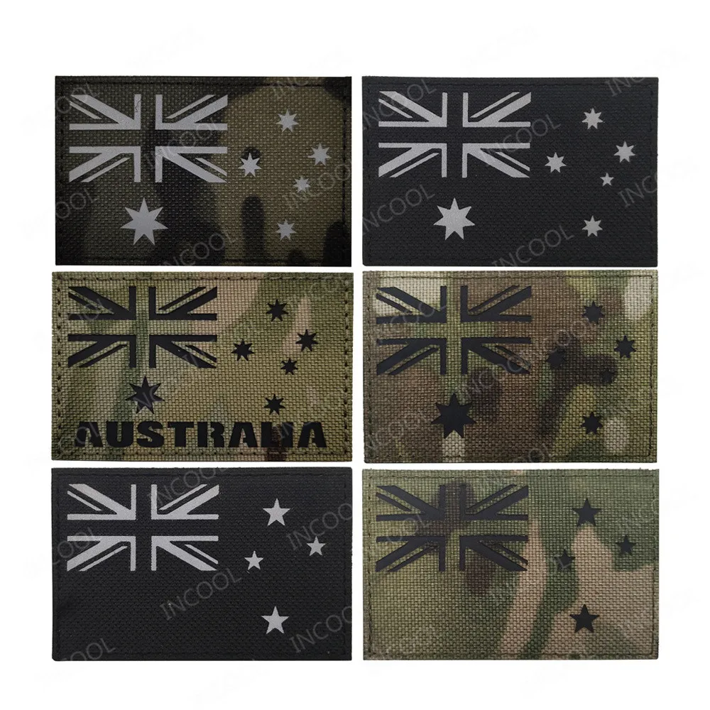 Австралия Флаг Нова Зеландия IR Светлоотразителни Бродирани Ленти Тактически Военни Ленти Австралийски Знамена, Значки С Бродерия Изображение 0