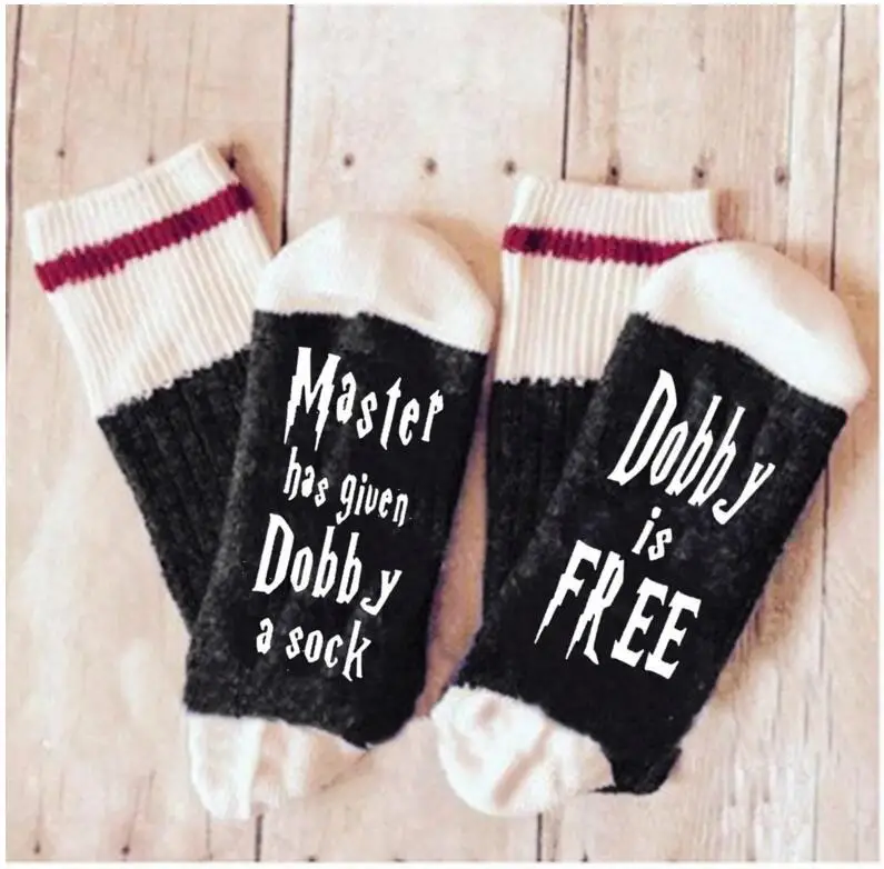 Забавен Подари на Капитана Доби Модел Чорап Новост Изкуство Коледен подарък Хумористични Думи Чорапи Хипстер Рок Пънк Средни чорапи с шнорхел Изображение 0