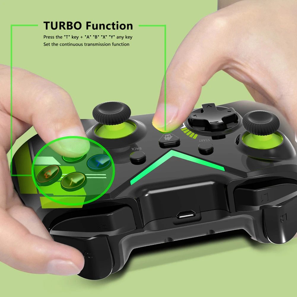 2,4 G Безжична Двойна Вибрационна Детска Дръжка 6 Оси Жироскоп Гейм Контролер на Конзолата, Джойстик за Xbox One/One X/X Series/S за Android Изображение 1