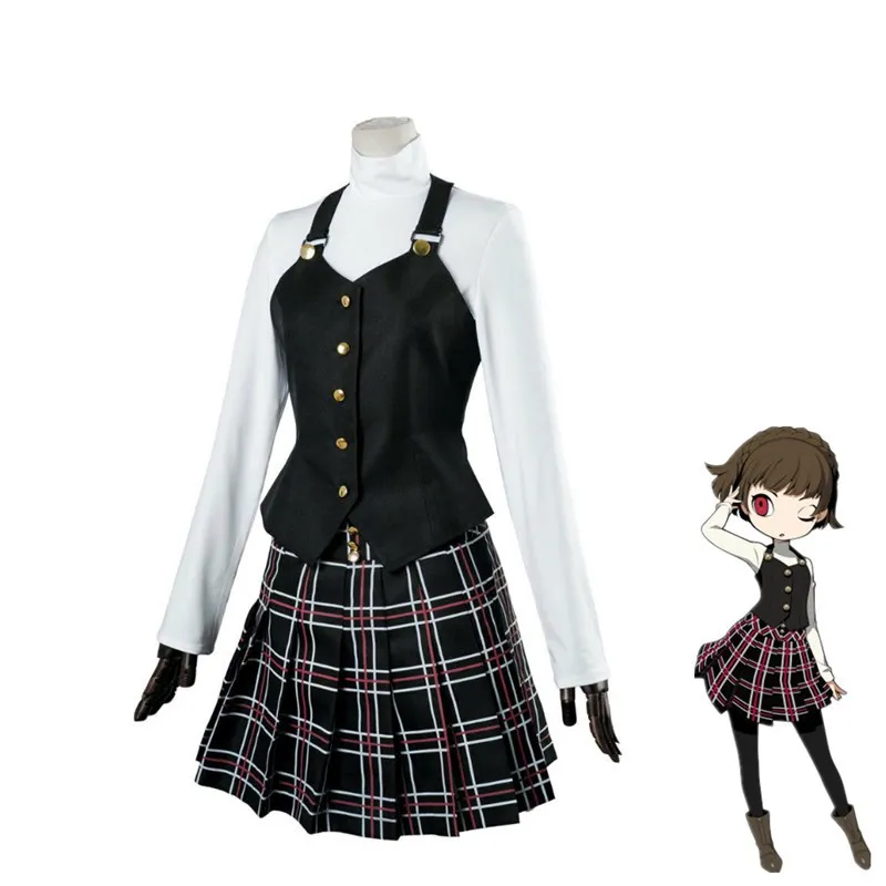 Persona 5 Cosplay Костюм Кралицата на Makoto Ниидзима Cosplay Костюм за жени Училищна Форма на Хелоуин Карнавальное Вечерна Рокля костюм Изображение 1