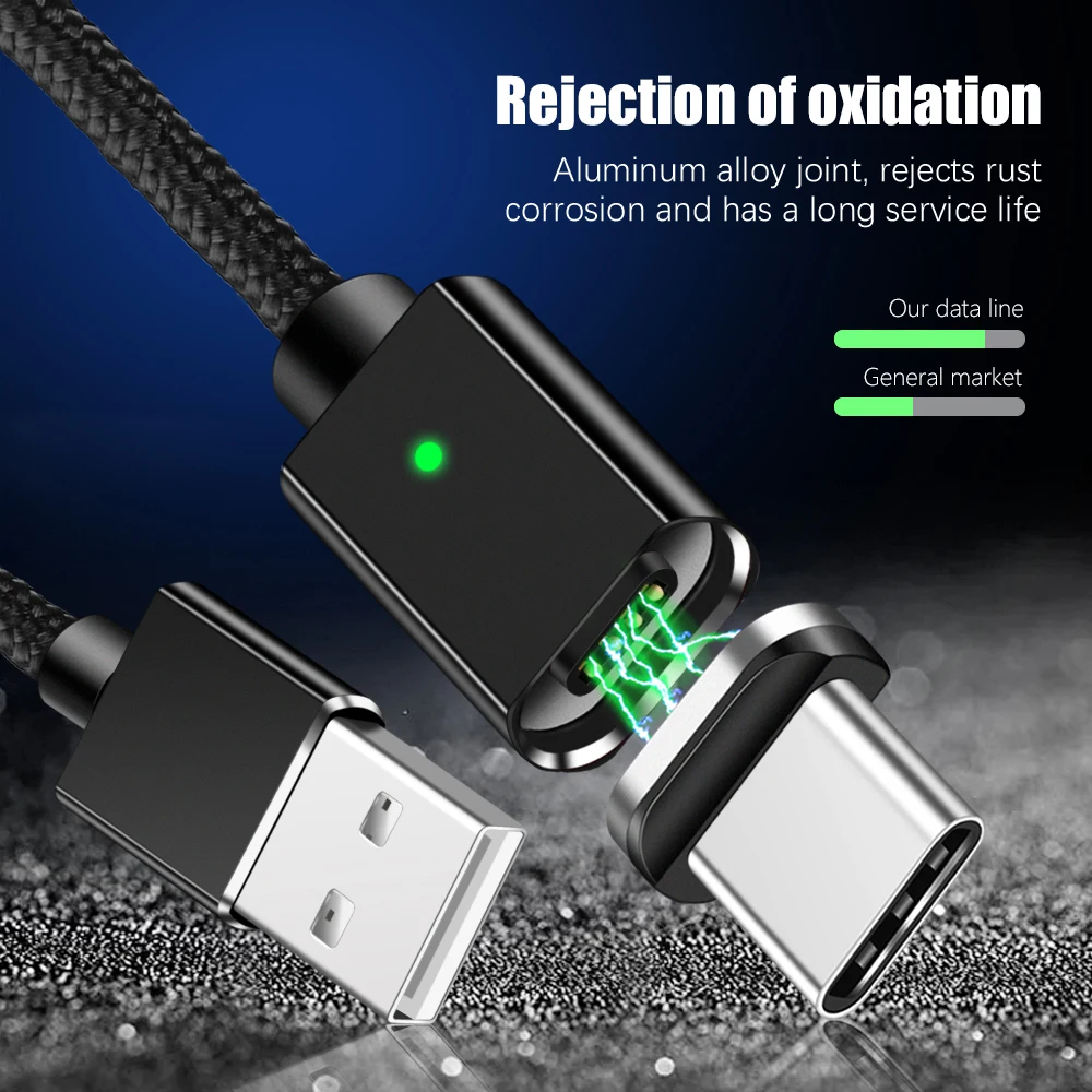 ОЛАФ 3A Магнитен Кабел USB Type C, За бързо зареждане За Samsung S8 S9 Plus Note 8 9 C USB кабел за зарядно устройство на huawei P20 lite pro Изображение 1
