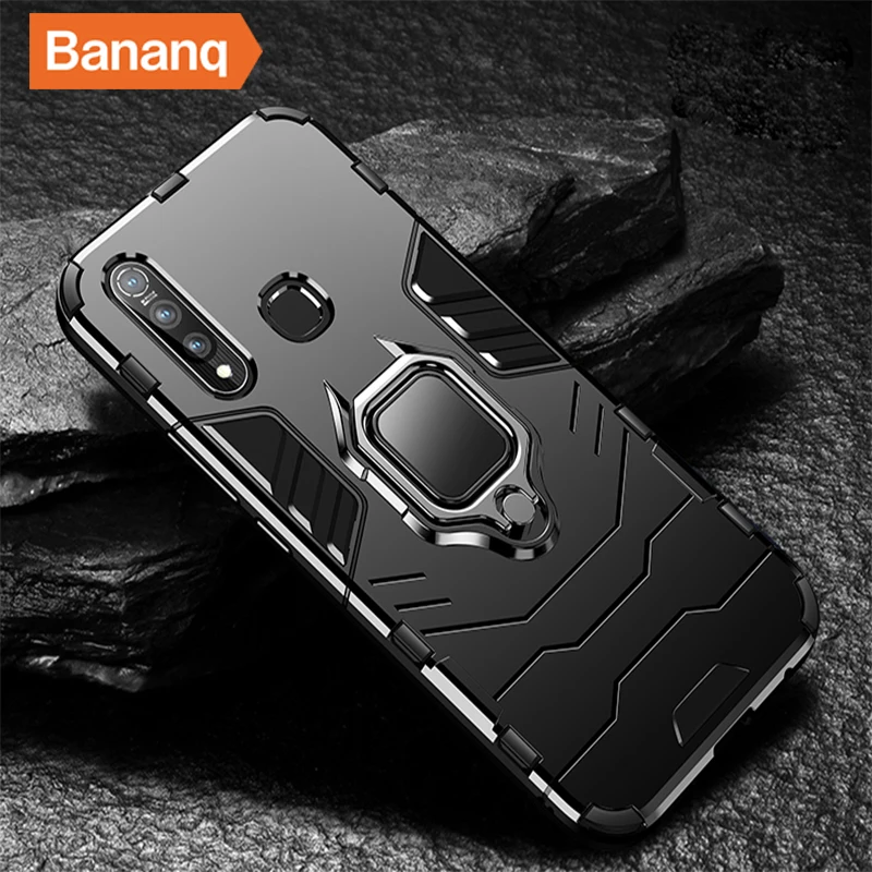 Bananq Magnetic устойчив на удари Брониран Калъф За Телефон VIVO X9 X23 Y19 Y20 X50 Pro Plus Y55S 5G Околовръстен Скоба Калъф За IQOO U1X Z5I U3 Изображение 2