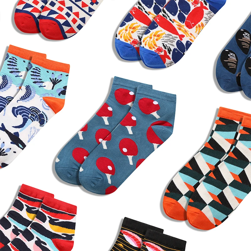 FINETOO, 2 чифта/лот, Цветни Дамски Дълги чорапи-тръба, Дамски Чорапи с Анимационни Принтом Животни, корейски, японски Модни Чорапи с графити за момичета Изображение 2