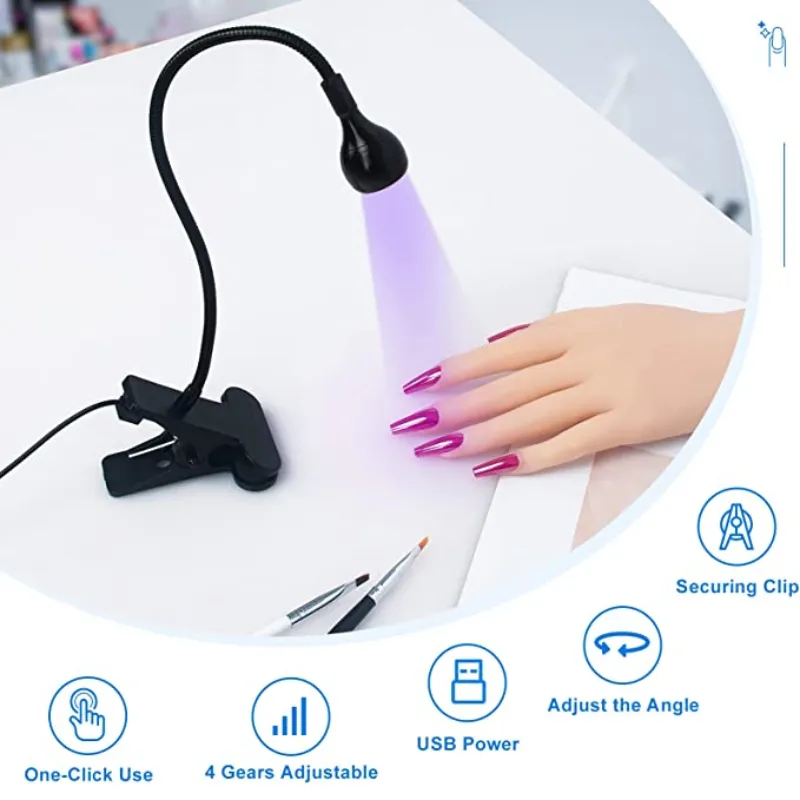 Led UV-Лампа за Изсушаване на Гел-Лак за нокти, Гъвкава Настолна USB Мини Лампа за Нокти, Портативна Сушилня за Нокти, Маникюр Салонные Инструменти Изображение 2