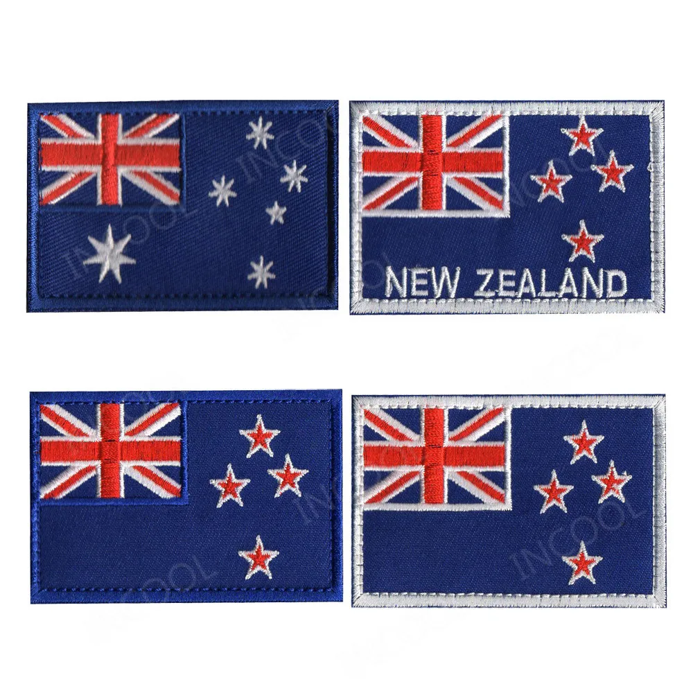 Австралия Флаг Нова Зеландия IR Светлоотразителни Бродирани Ленти Тактически Военни Ленти Австралийски Знамена, Значки С Бродерия Изображение 2