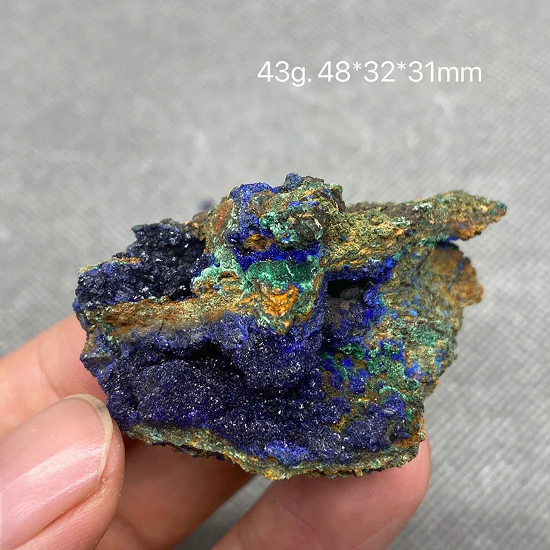 Натурален красив азурит и малахит симбиотический проба минерал кристал Камъни и кристали за Изцеление crystal Изображение 2