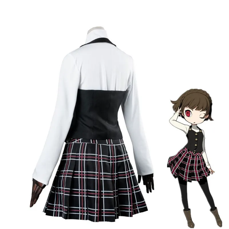 Persona 5 Cosplay Костюм Кралицата на Makoto Ниидзима Cosplay Костюм за жени Училищна Форма на Хелоуин Карнавальное Вечерна Рокля костюм Изображение 3
