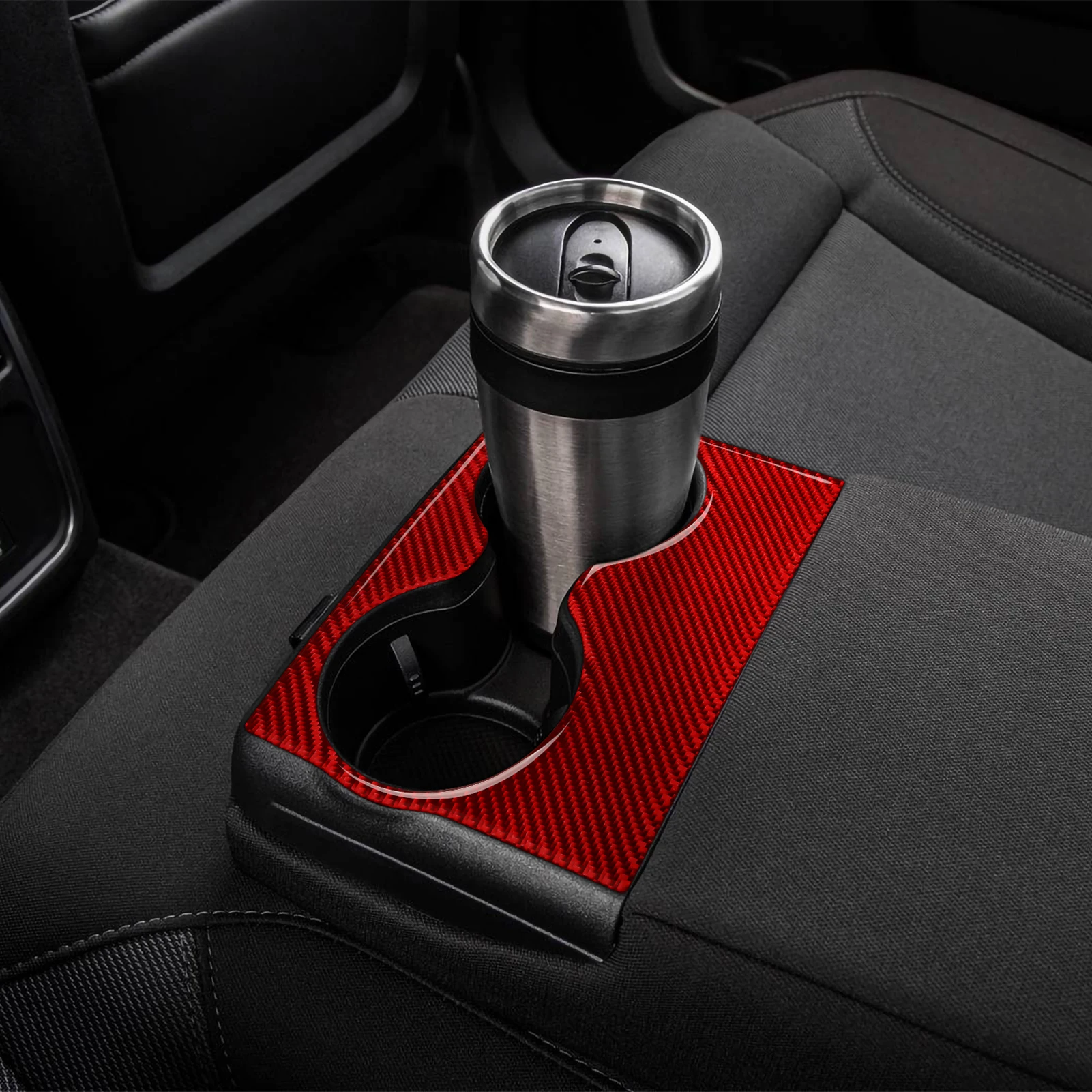 За Dodge Charger 2021-2011 Автомобилна Поставка За Чаши И Аксесоари От Въглеродни Влакна Поставка За Чаши На Задната Седалка Капак Завърши Стикер Стикер Изображение 3