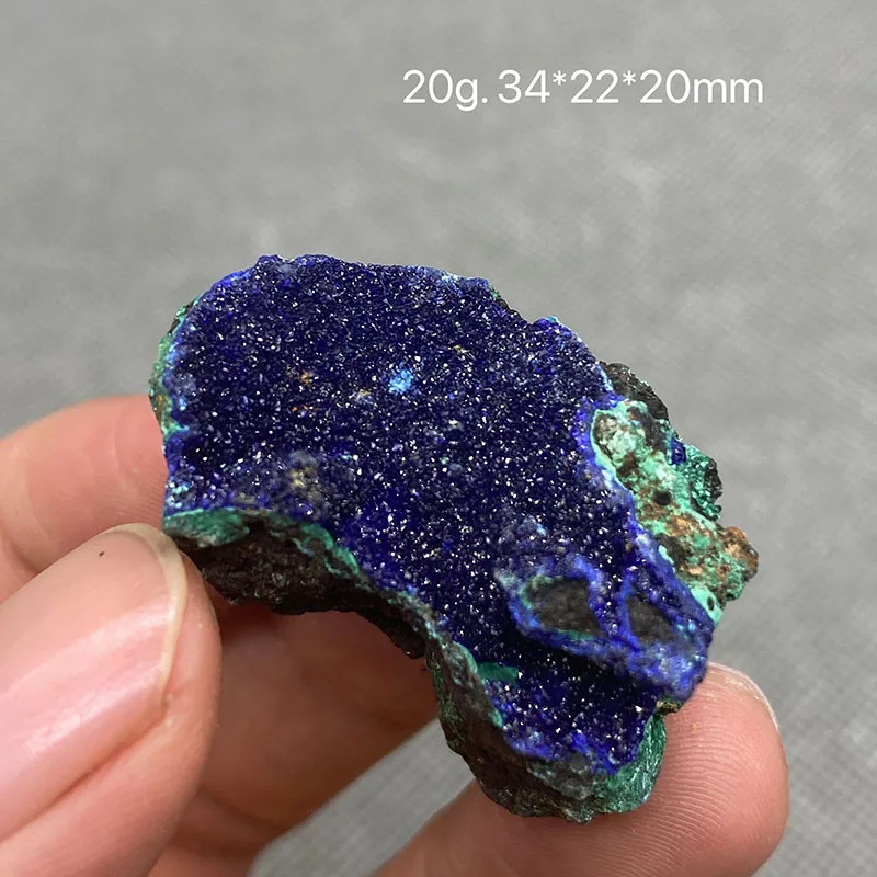 Натурален красив азурит и малахит симбиотический проба минерал кристал Камъни и кристали за Изцеление crystal Изображение 3