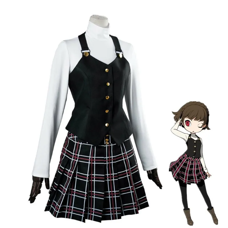 Persona 5 Cosplay Костюм Кралицата на Makoto Ниидзима Cosplay Костюм за жени Училищна Форма на Хелоуин Карнавальное Вечерна Рокля костюм Изображение 4