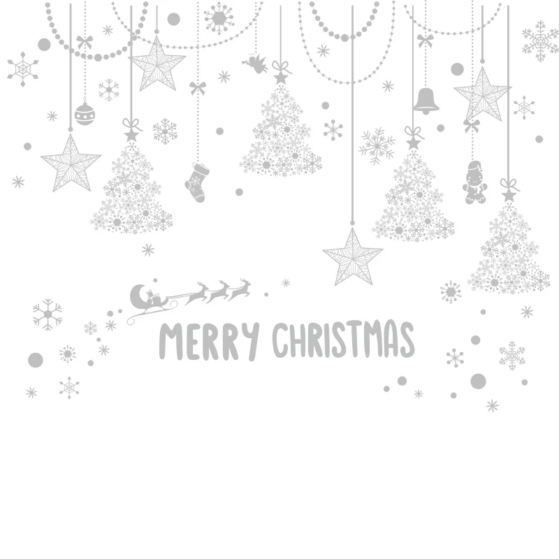 [SHIJUEHEZI] Коледни Украси Етикети на прозореца САМ Снежинки Стикери за Стена за Хол Магазин Стъклена Коледна Украса Изображение 4