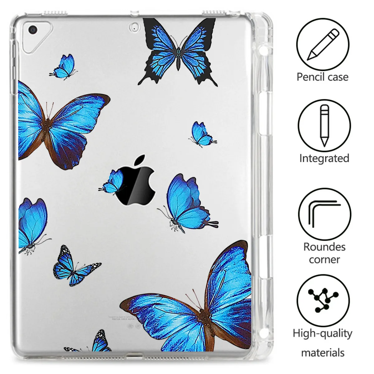 За iPad Pro 12,9 Калъф 2020 2021 iPad 11 Калъфи За Таблети с Модерен Принт на Пеперуди Прозрачен устойчив на удари Мек Калъф с един Слот за Молив Изображение 4