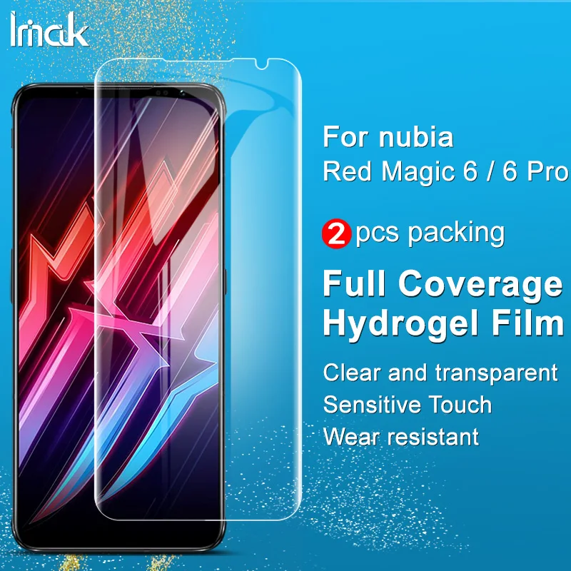 за Nubia Red Magic 6 Защитно фолио за екрана IMAK с Пълно покритие Гидрогелевая Филм за Nubia RedMagic 6 Pro Изображение 4