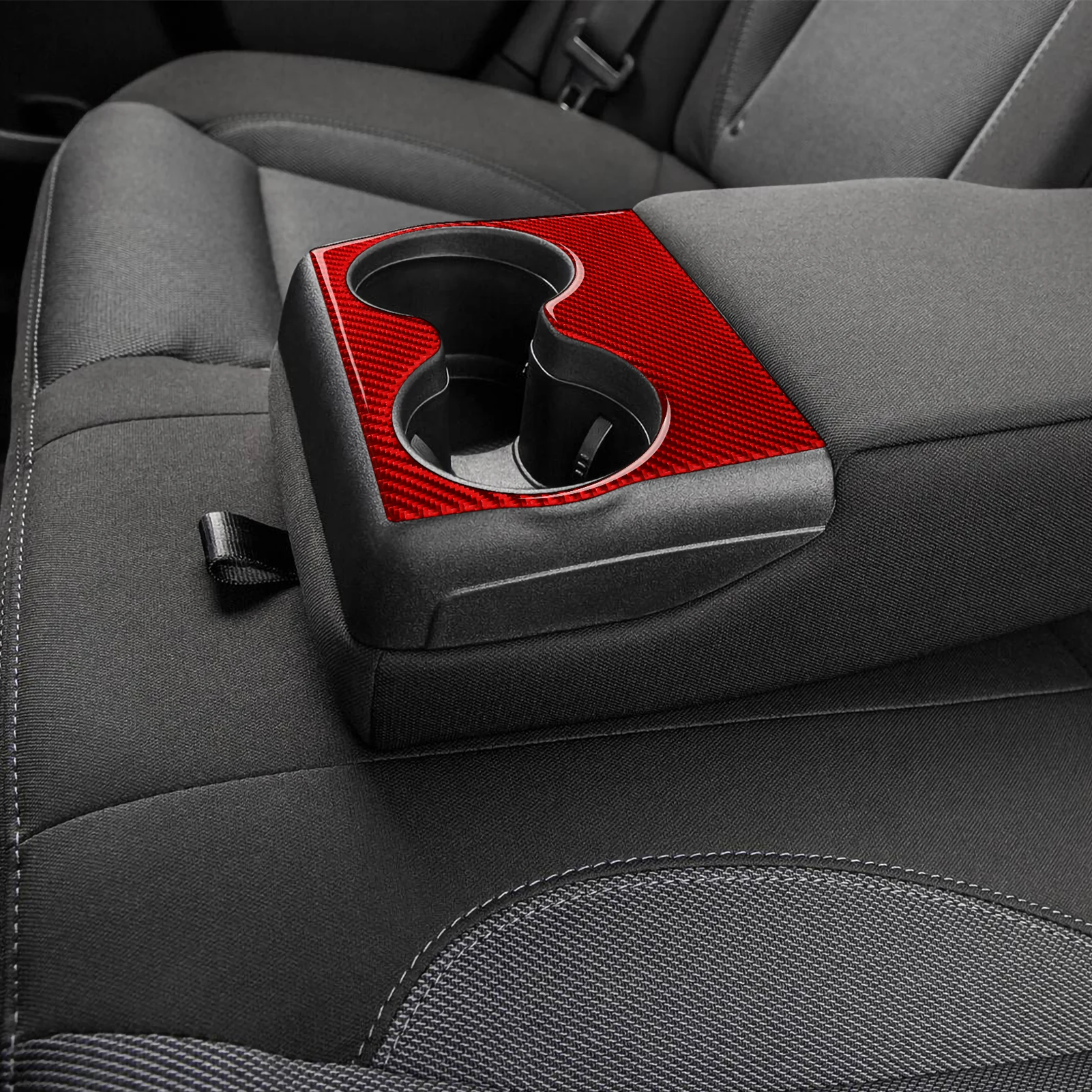 За Dodge Charger 2021-2011 Автомобилна Поставка За Чаши И Аксесоари От Въглеродни Влакна Поставка За Чаши На Задната Седалка Капак Завърши Стикер Стикер Изображение 5