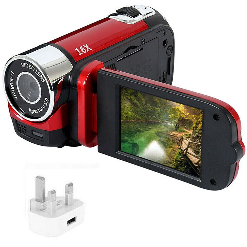 Преносима Дигитална Камера с Full HD 1080P 16-кратно Цифрово увеличение, видео камери с въртяща се на 270 градуса За видео блог Изображение 5